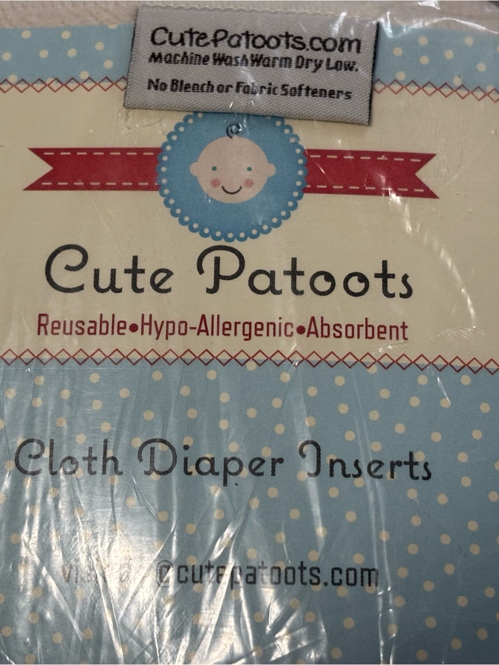 Blue Cloth Diaper Inserts - Reusable Hypo-Allergenic Absorbent